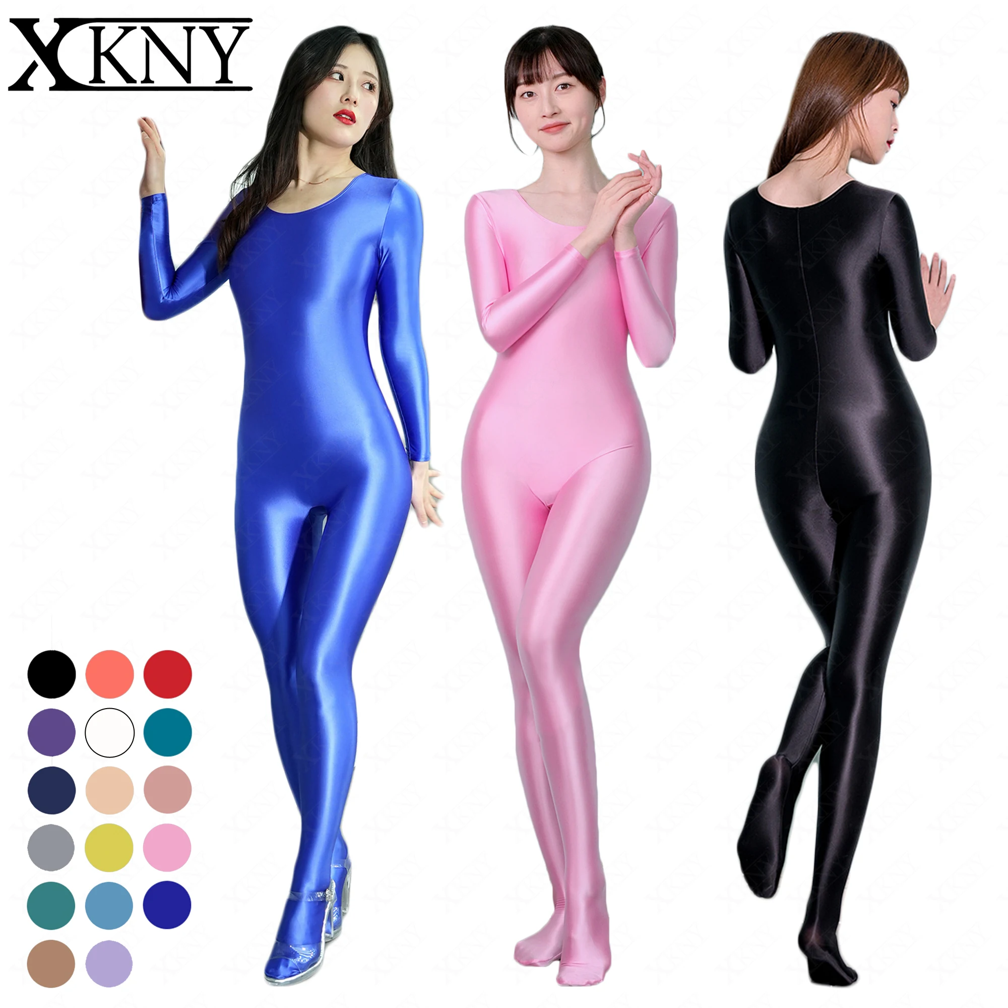 xckny oil glossy tights sexy smooth